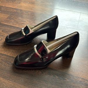 Ipanema Vintage Leather Heeled Loafers Dark Brown 8